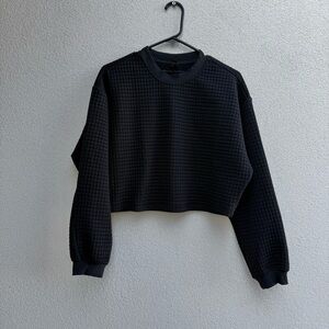 Lululemon Lab - Textured Grid Cropped Pullover - Black